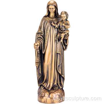 Virgen de bronce con la estatua de Jesús del bebé para la venta
